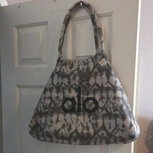 ALO Yoga Grey Tie Dye Canvas Tote Bag